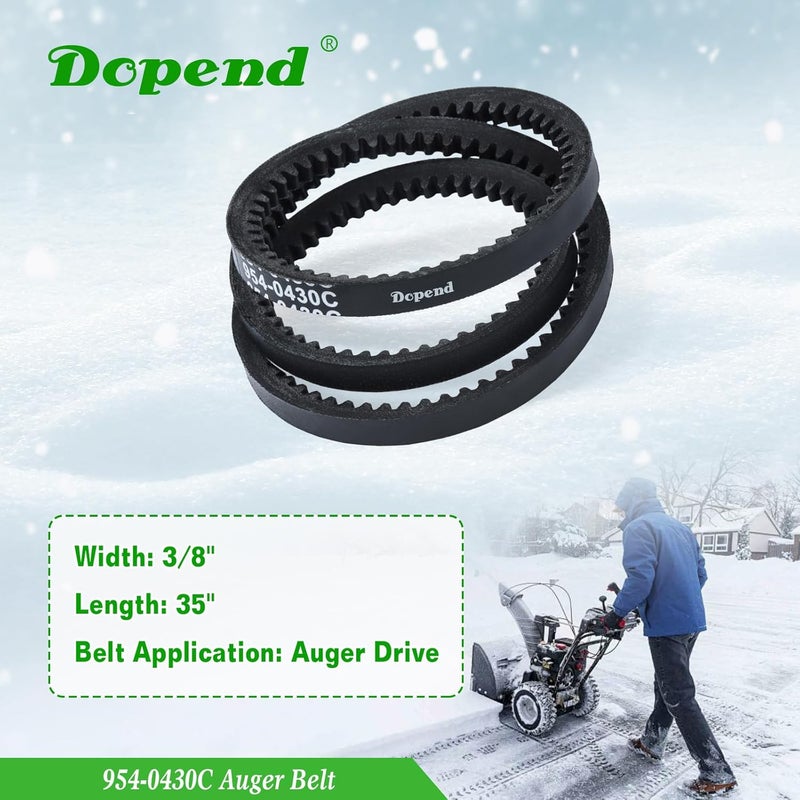 Dopend 954-0430C Auger Belt 3/8’’ x 35’’ for Troy Bilt, Cub Cadet, MTD Snowblower Parts, Replaces 754-0430, 754-0430A, 754-0430B, 754-0430C, 754-0431, 954-0430, 954-0430A, 954-0430B, 954-0431 - Image 4